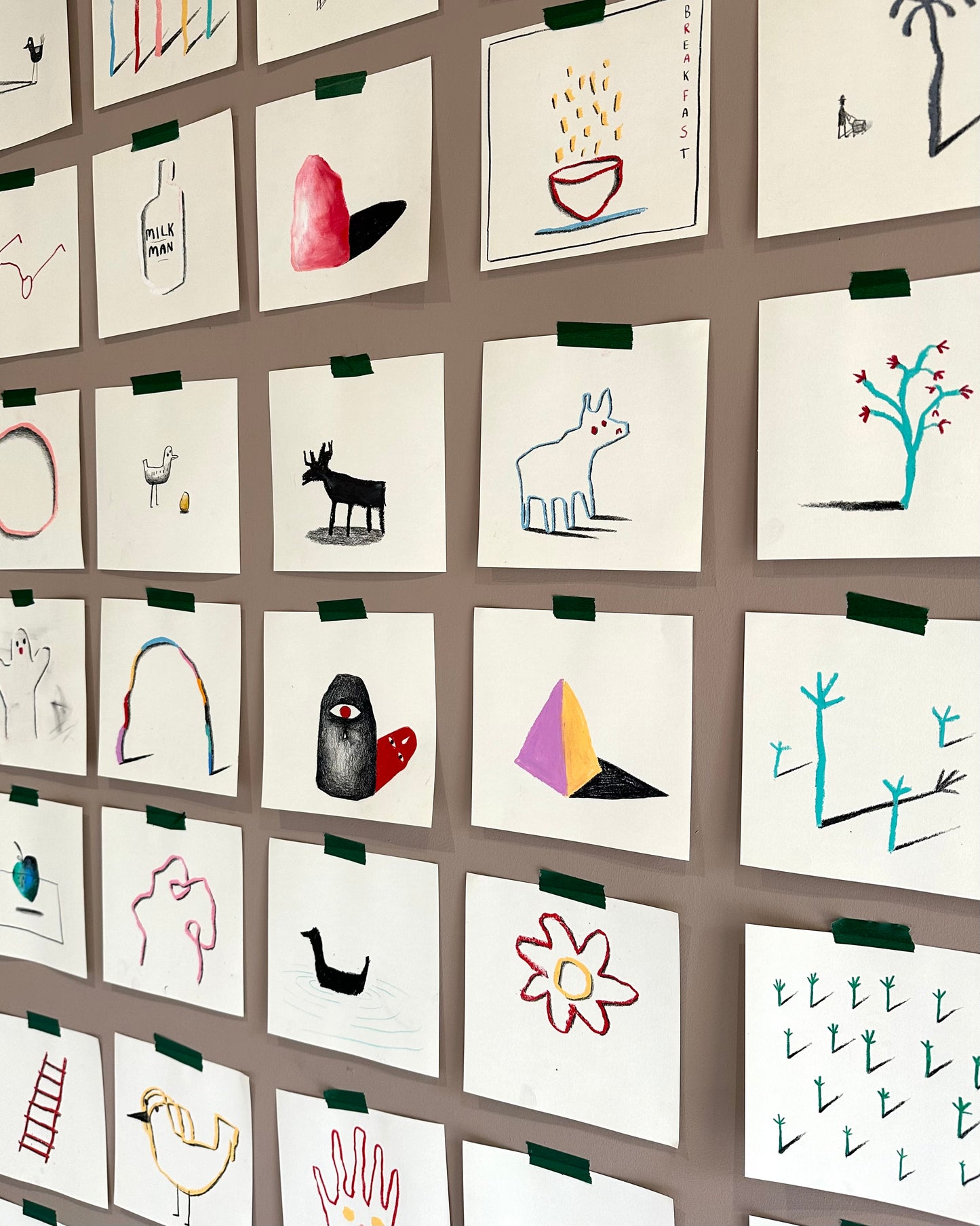 A selection of 42 small drawings