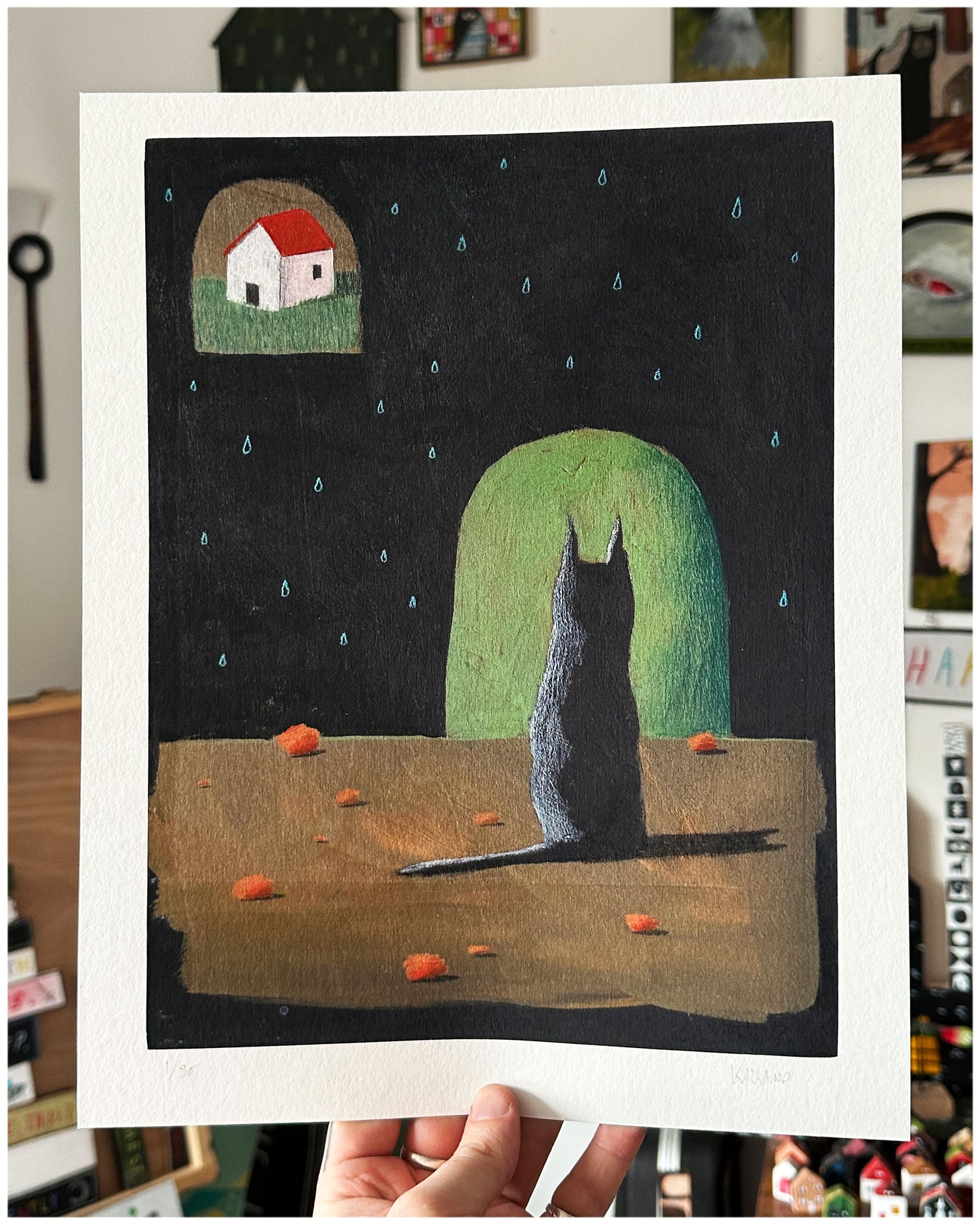 Waiting for the storm to end... giclee print.