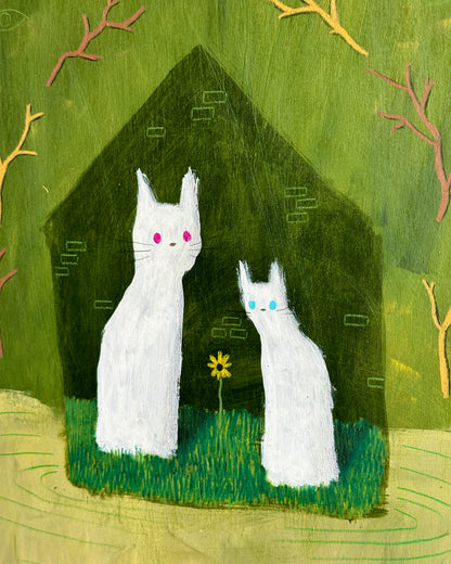 Safe together in the weed garden.