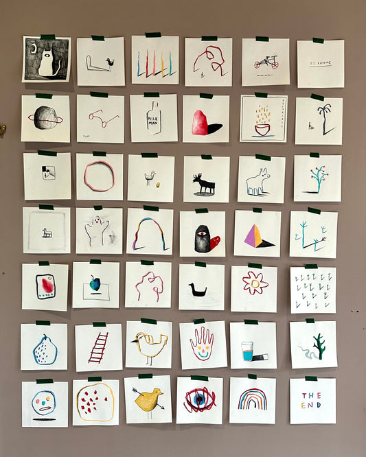 A selection of 42 small drawings