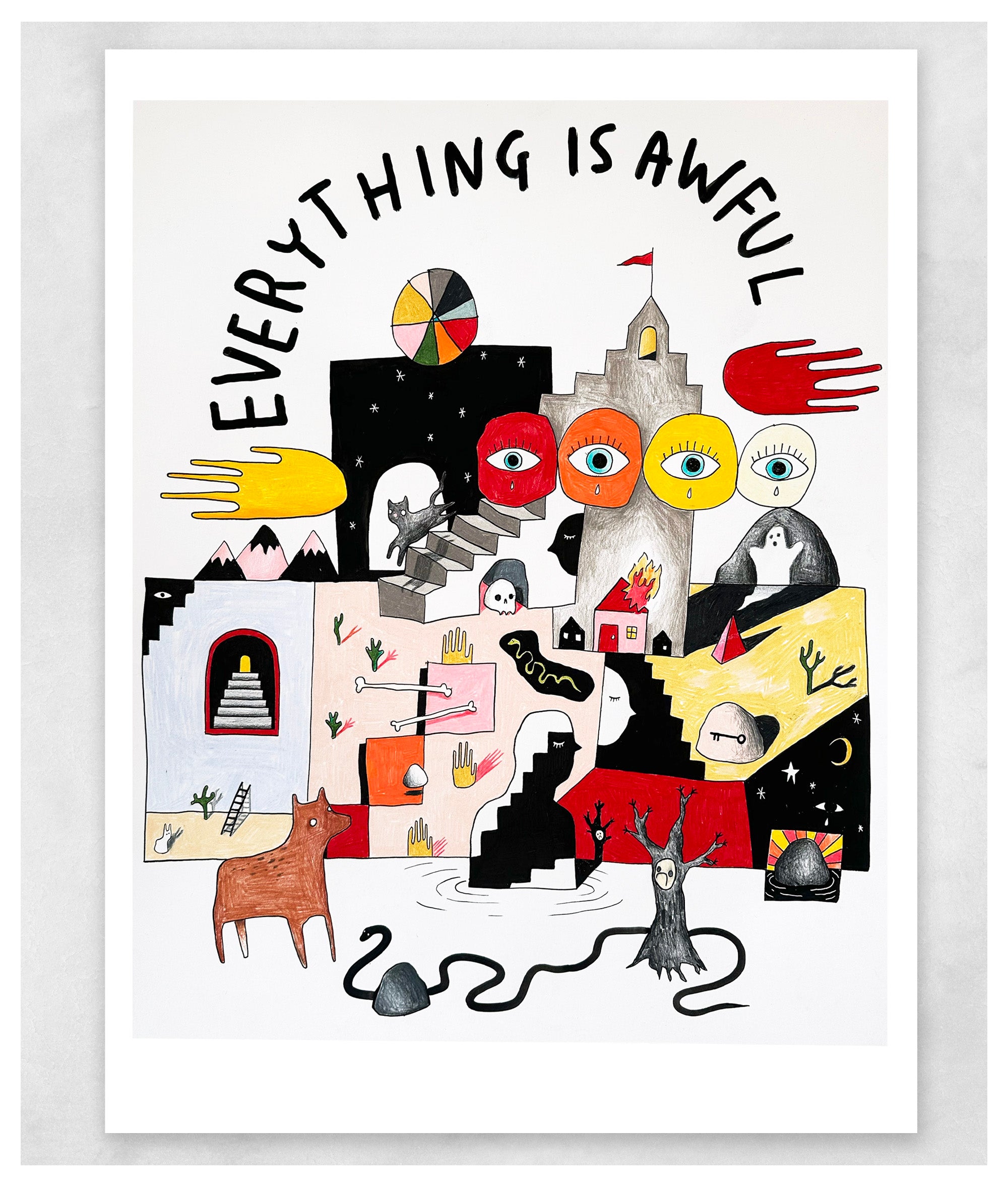 Everything Is Awful Giclee Print – kazland