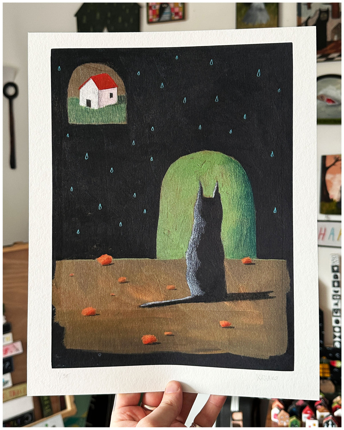Waiting for the storm to end... giclee print.